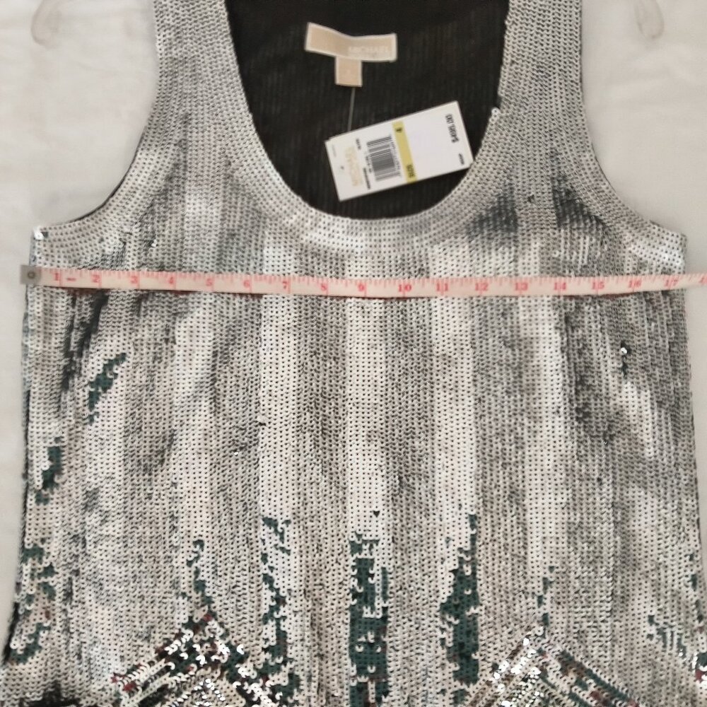 Micheal Kors  Silver Sequin Party Dress Size 4 - Picture 7 of 9